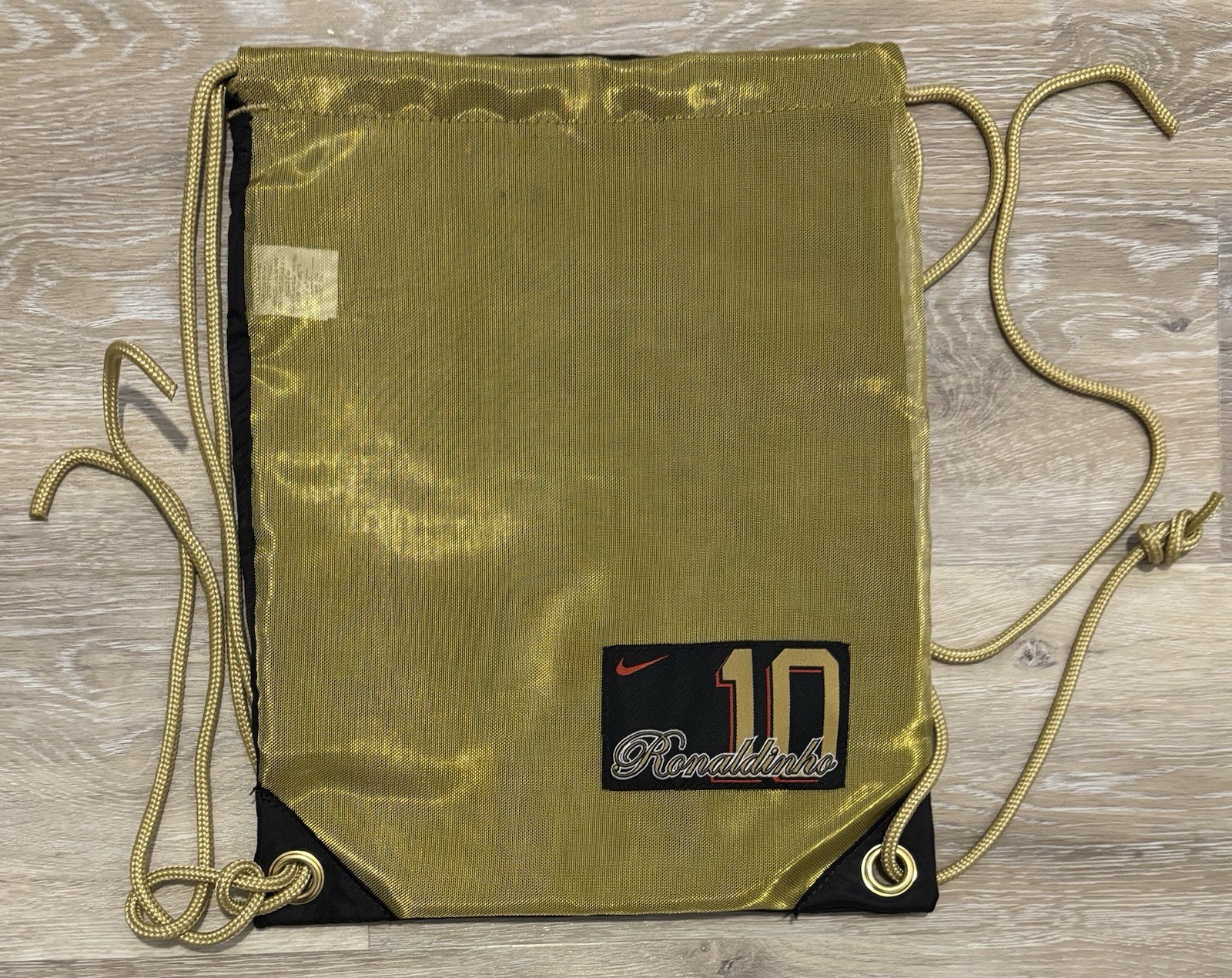 Nike Ronaldinho 10 Legend Boots Drawstring Bag Gold & Black Limited Edition