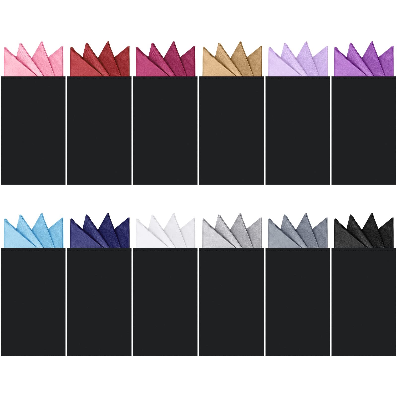 Eurzom 12 Pcs Pocket Squares for Men Prefolded Suit One Size, Stylish Color