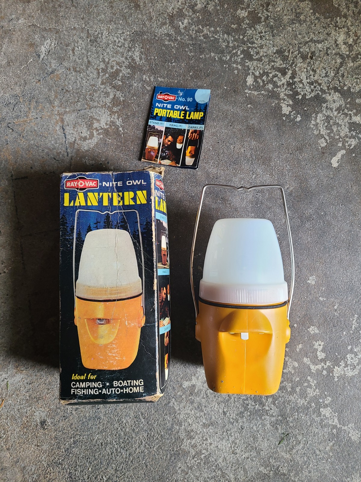 Vintage Ray-O-Vac Nite Owl Portable Lantern No 90 Original Box w/Battery