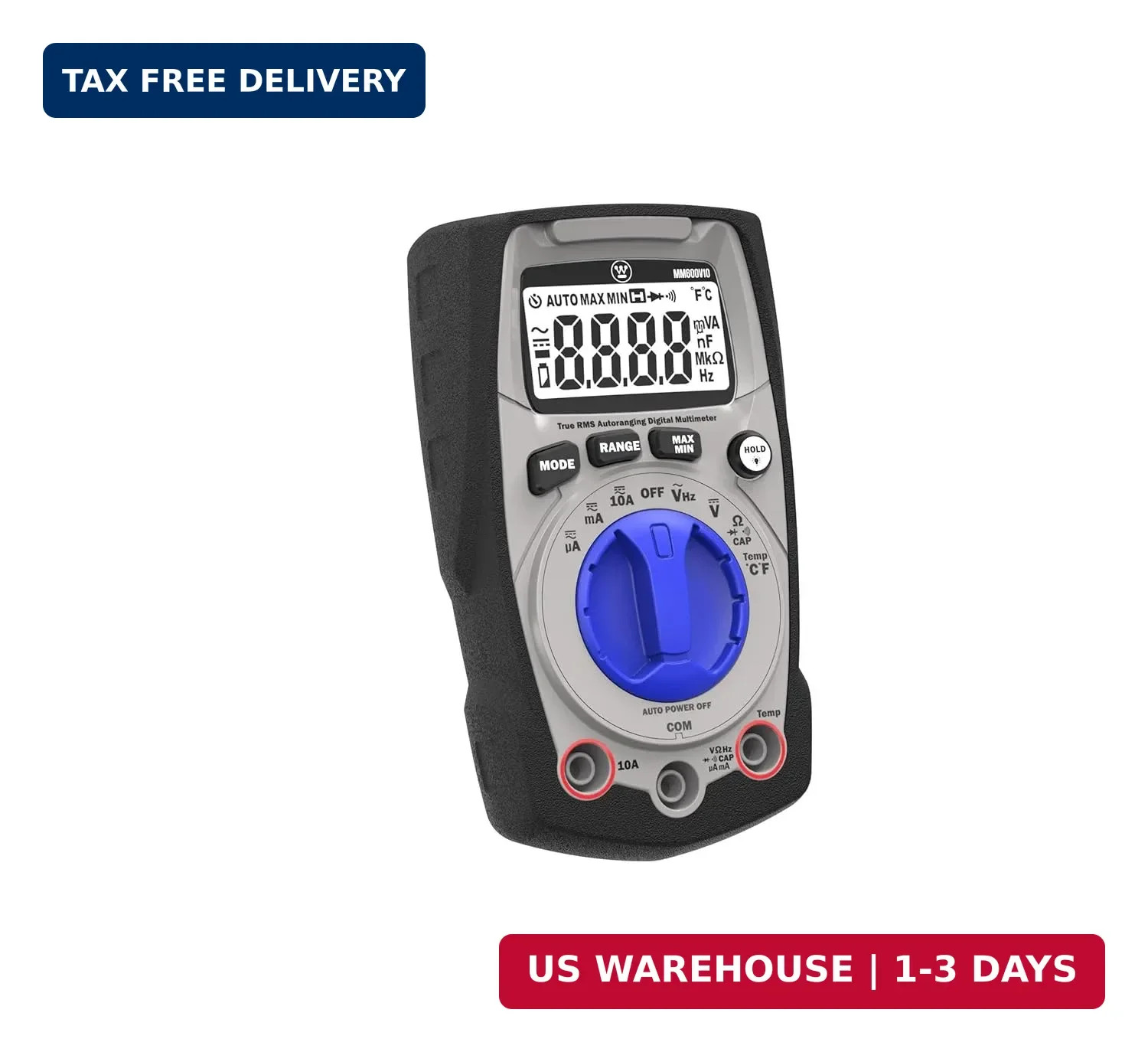 Westinghouse 600V True RMS Auto-Ranging Multimeter with Backlight and MAX/MIN; M