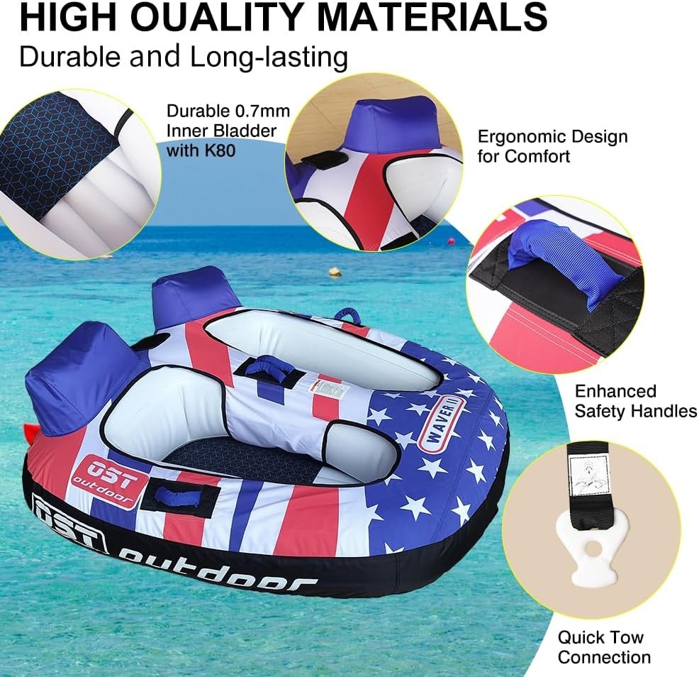 Towable Tubes for Boating 2 Person Water Tubes Inflatable