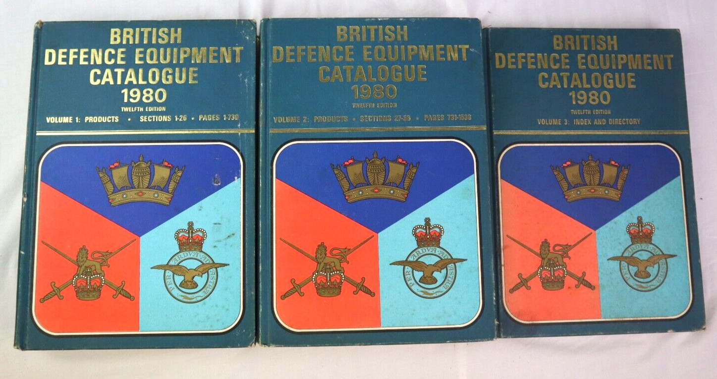 British Defence Equipment Catalogue 1980 Volumes 1 2 & 3 Official UK Armaments