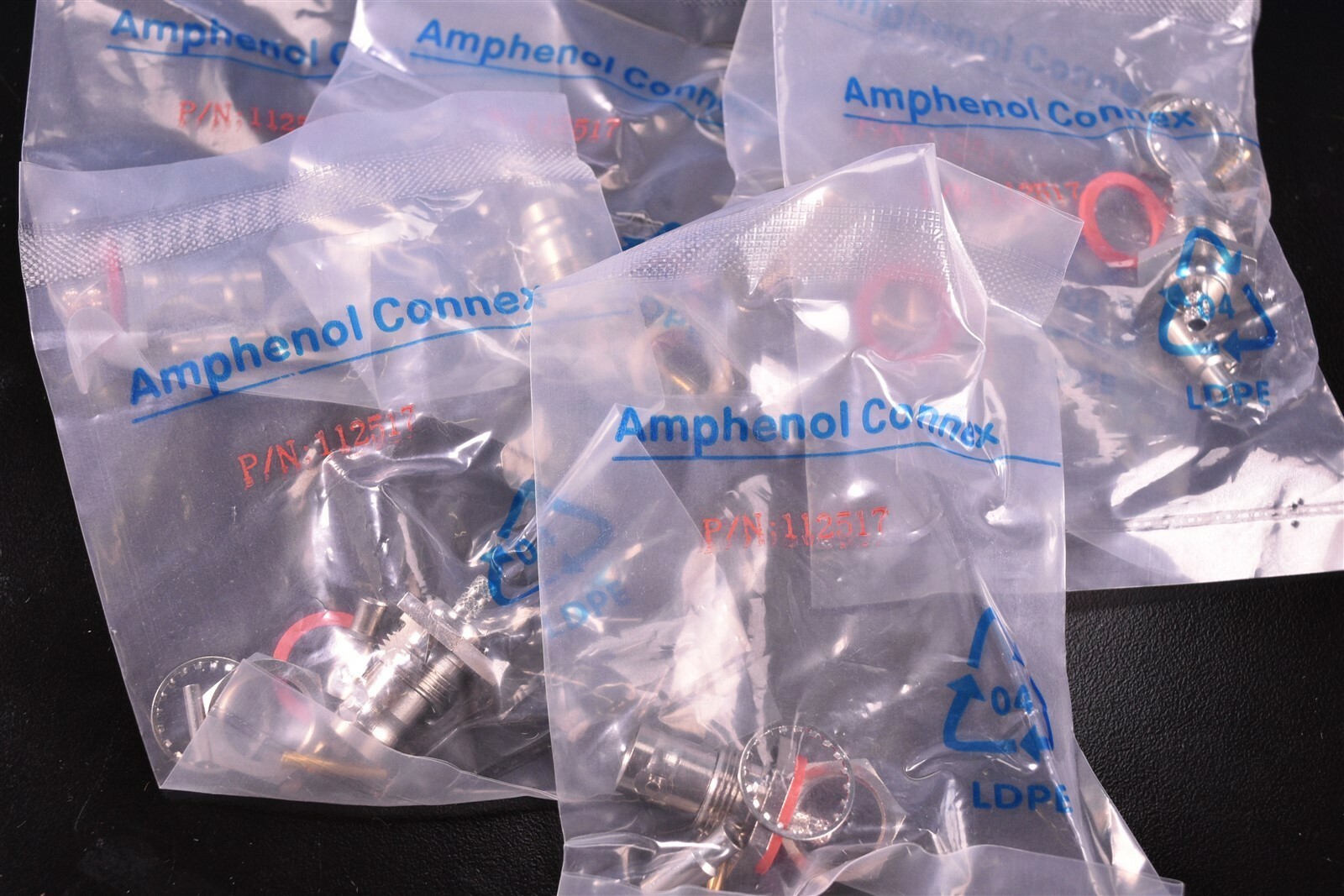 6 (Six) Amphenol 112517 BNC 70 Ohm (M) Bulkhead Crimp Jacks 316/U DB