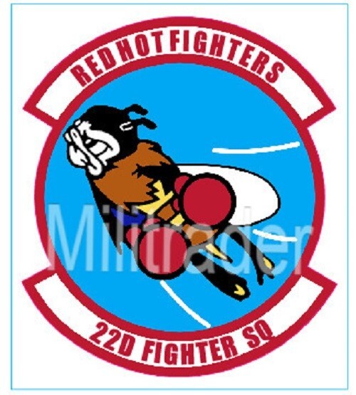 USAF 22nd Fighter Squadron 4" Vinyl Decal V-2