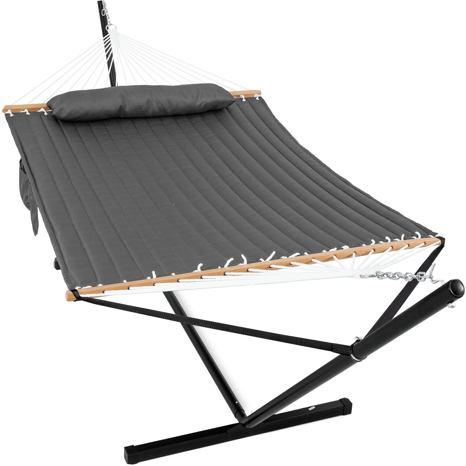 GAFETE 2 Person Hammock with Stand for Outside, Heavy Duty Steel Stand, 55inc...