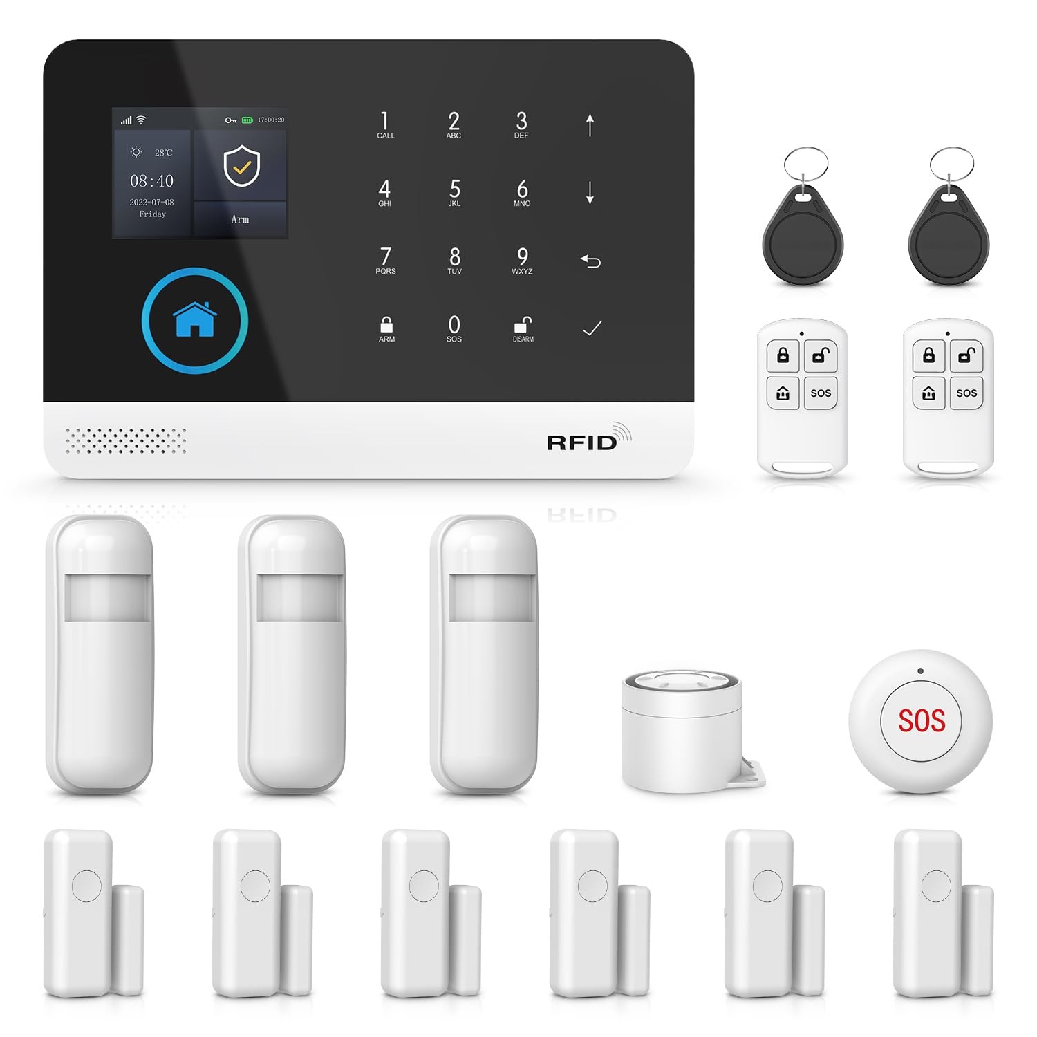 WiFi Alarm System for Home Security,DIY 4G Smart Home Security System, Wirele...