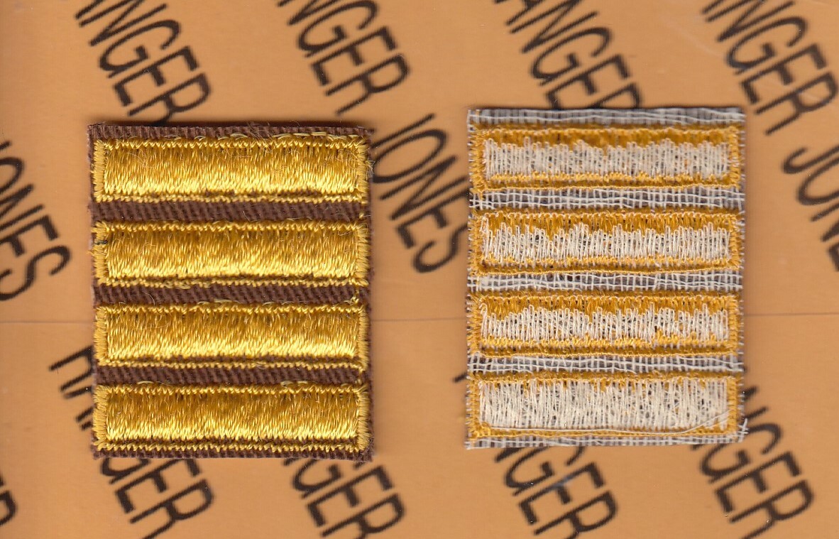 WWII Combat Overseas Service Stripes wool Gold Brown 4 Bar 24 months 1.5" patch