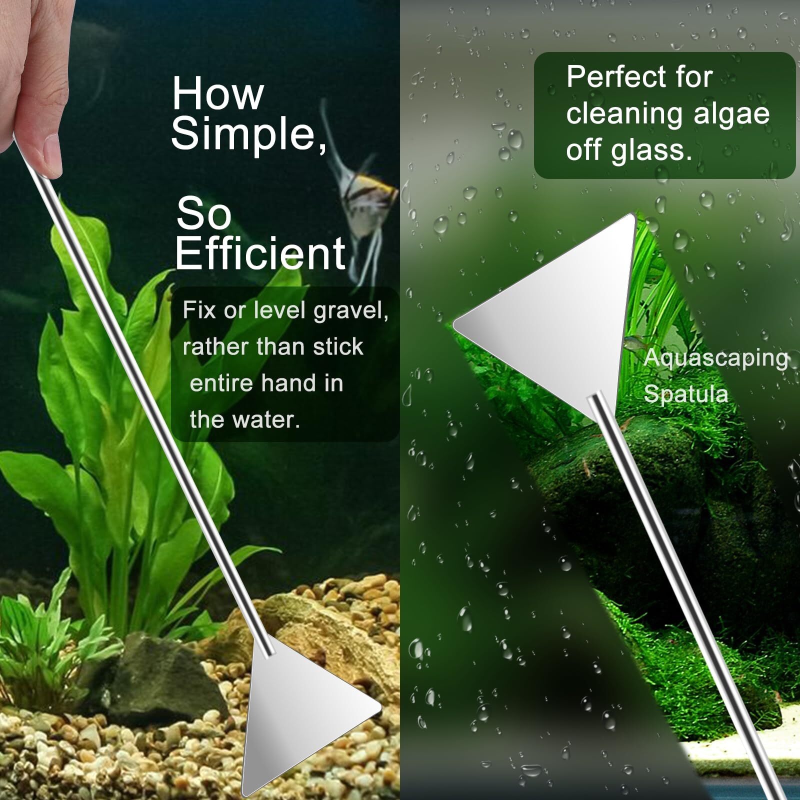 4 Pack Aquascaping Tools Kit Long Aquarium Tweezers Scissors Algae Scraper