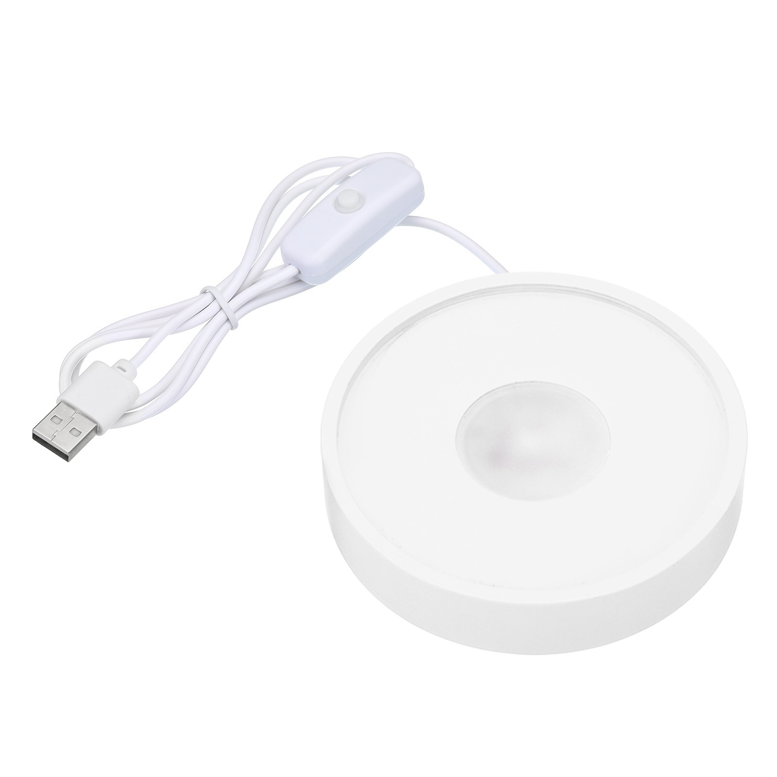4" Wooden LED Light Base Wood Light Display Base Stand White Warm White Light