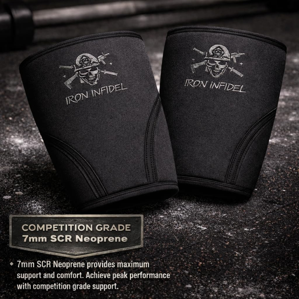Knee Sleeves for Weightlifting & Powerlifting (7Mm Pair) for Men & Women - Knee