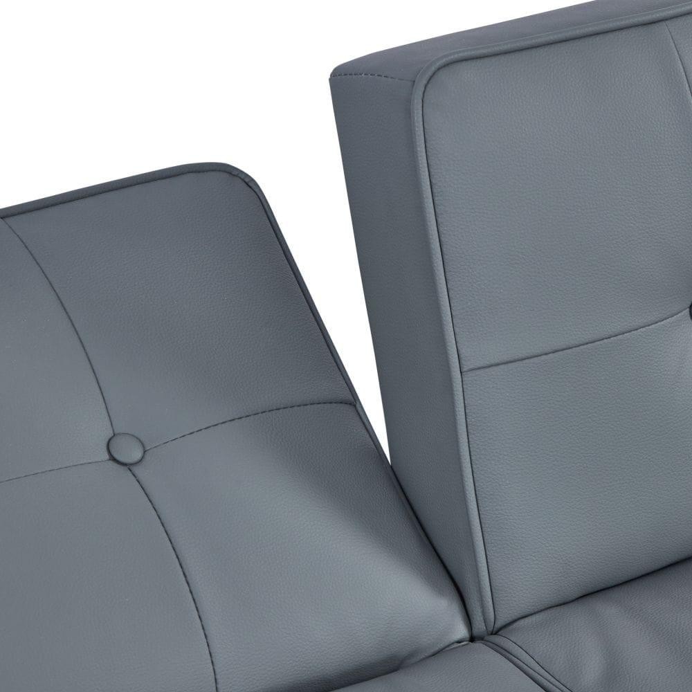 PU Leather Matte Gray For Living Room Reclining and Sleeping