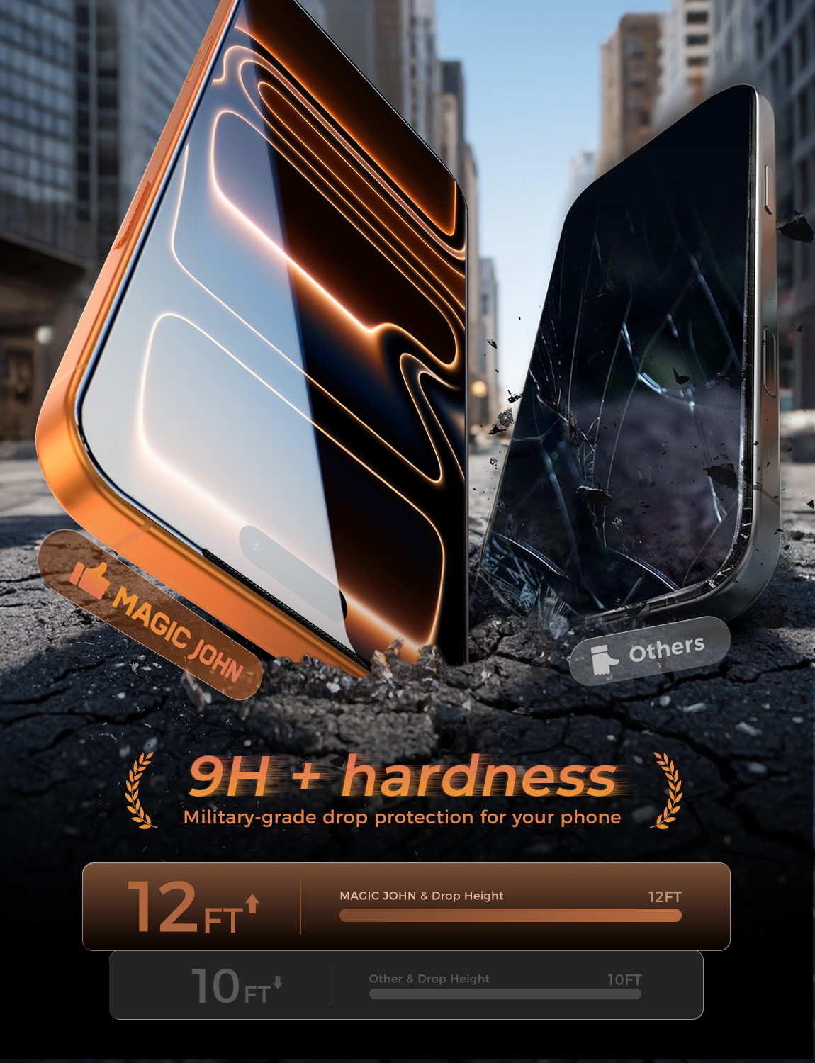 MAGIC JOHN 3rd Gen Upgraded for iPhone 17 Pro Max Screen Protector 2Pack Clear