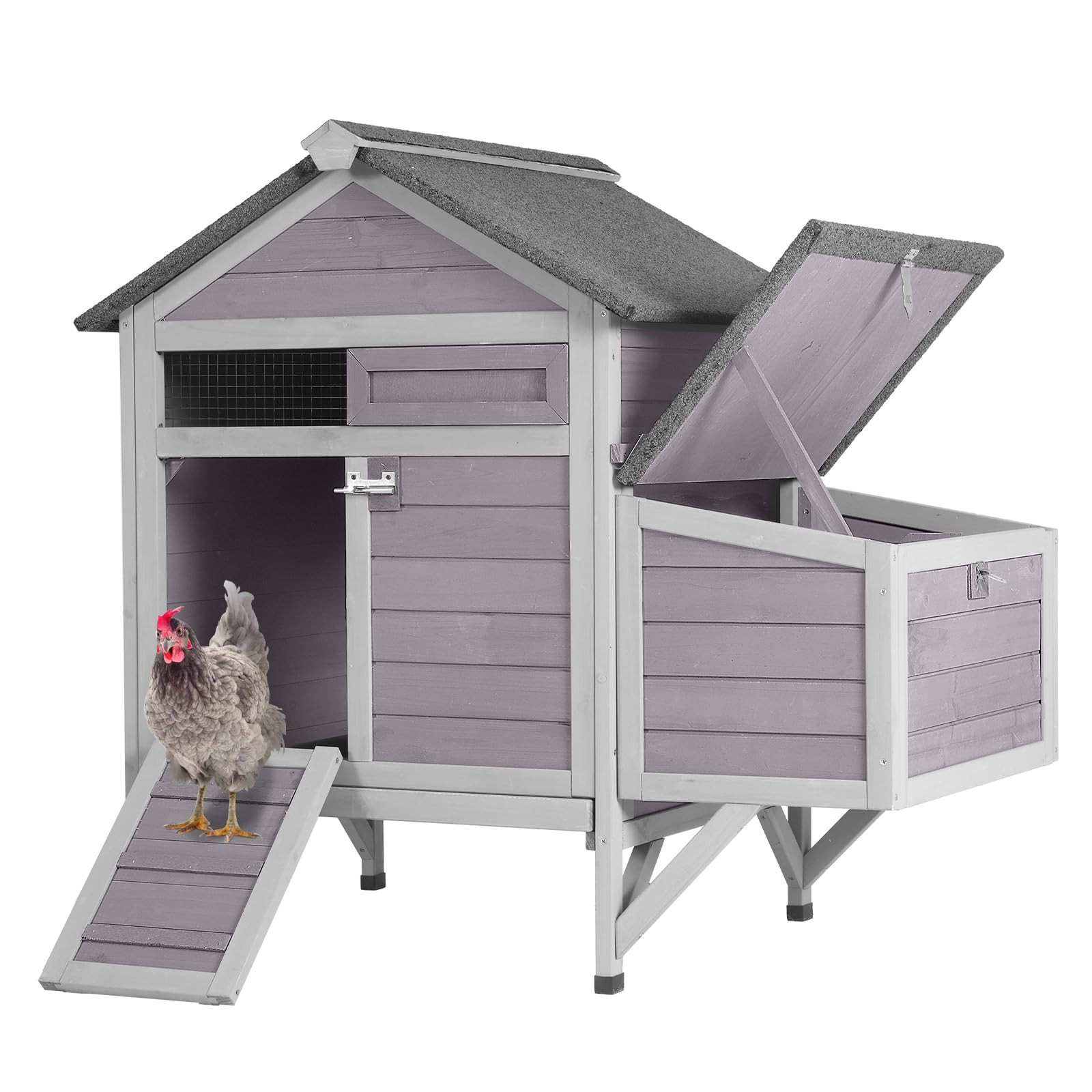 Small Chicken Coop Wooden House for 2-3 Chickens with Nesting Box
