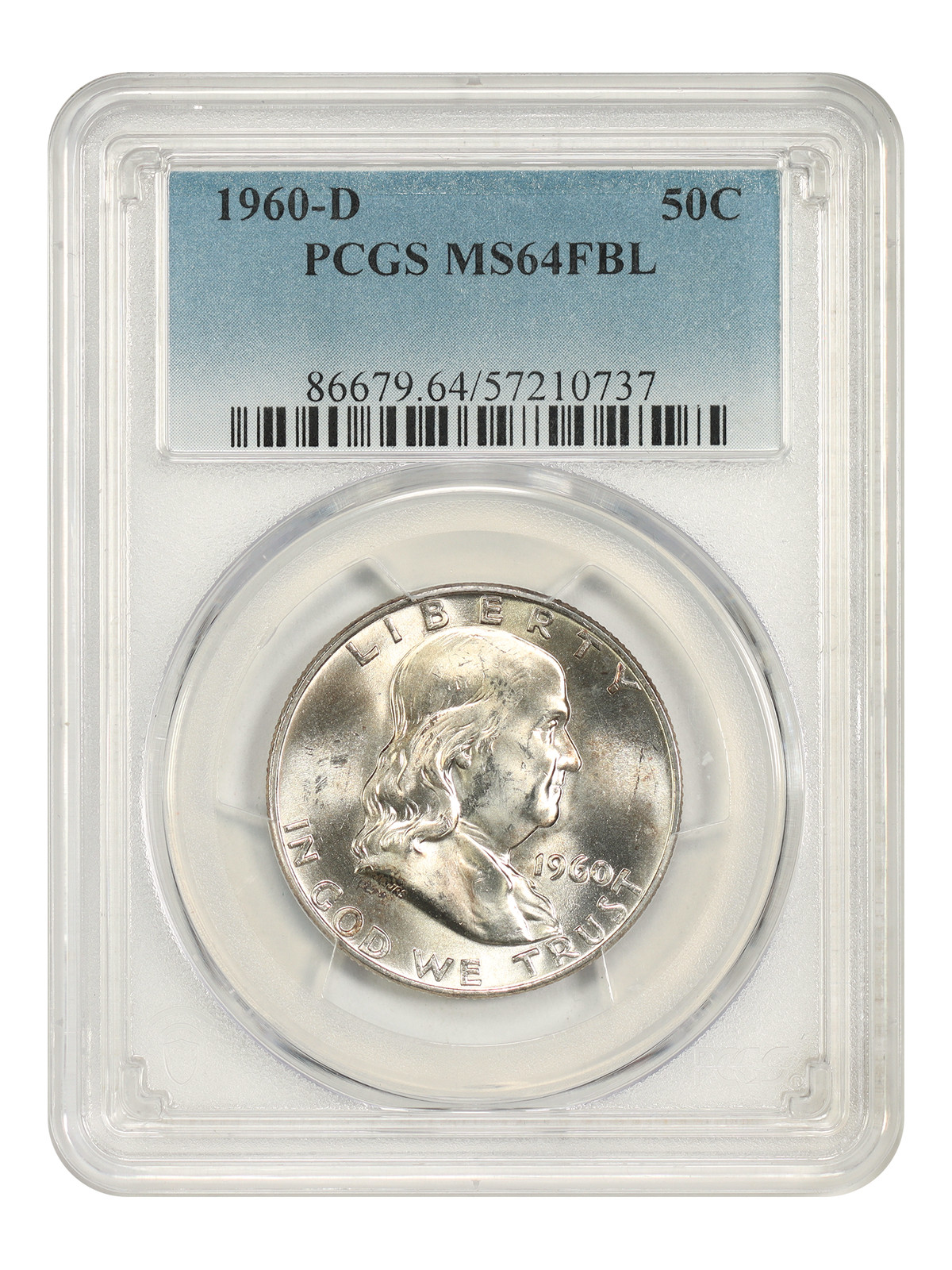 1960-D 50C PCGS MS64FBL - Franklin Half Dollar