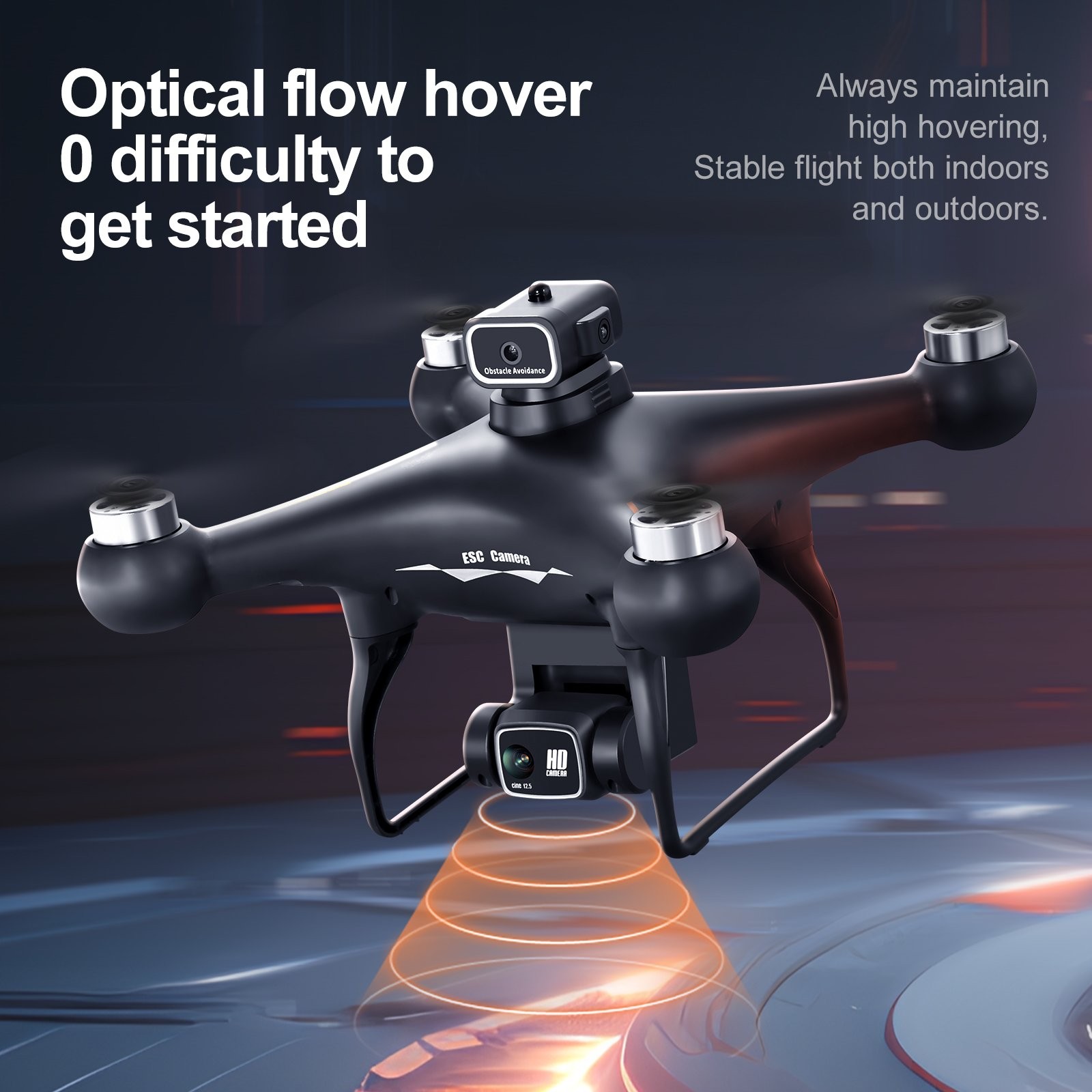 S116 Drone with Camera 4K HD GPS WiFi Live Video Brushless Motor + 2 Batteries