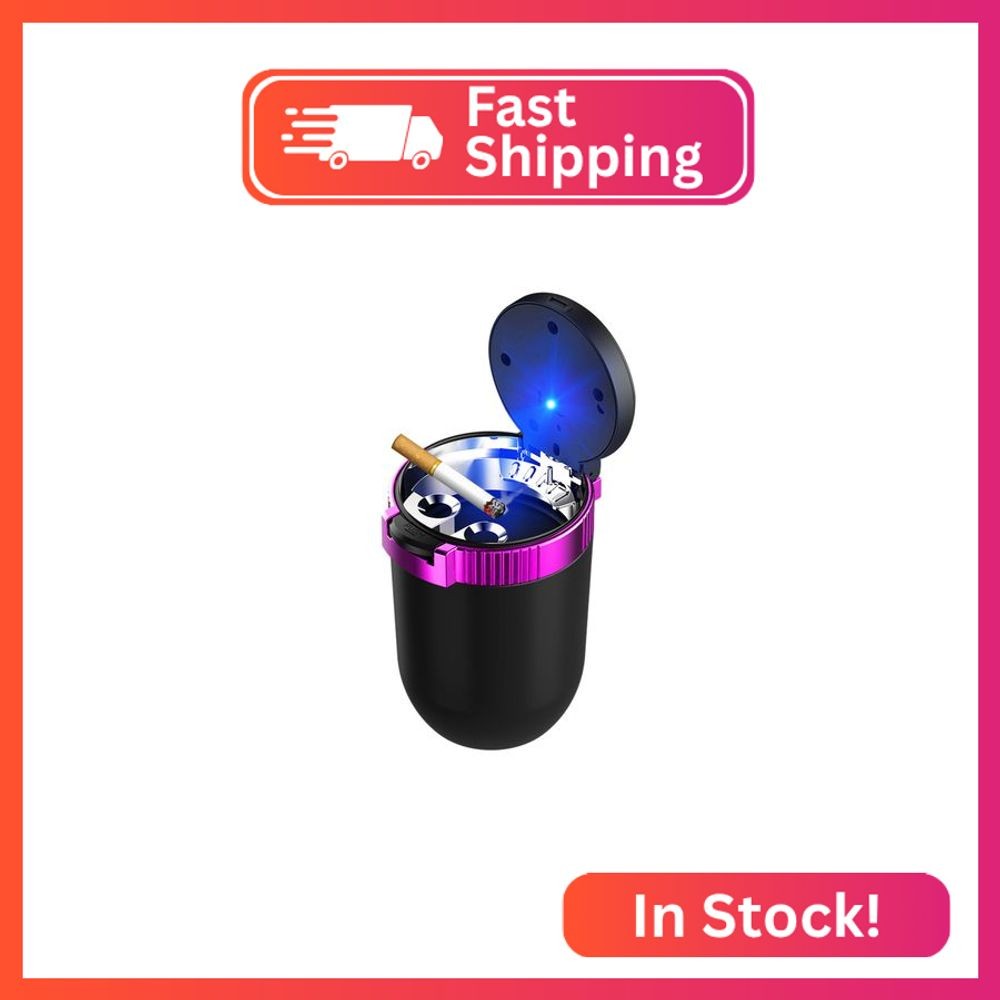 Dickno Car Ashtray with Lid, Detachable Stainless Smokeless Auto Ashtray, Portab