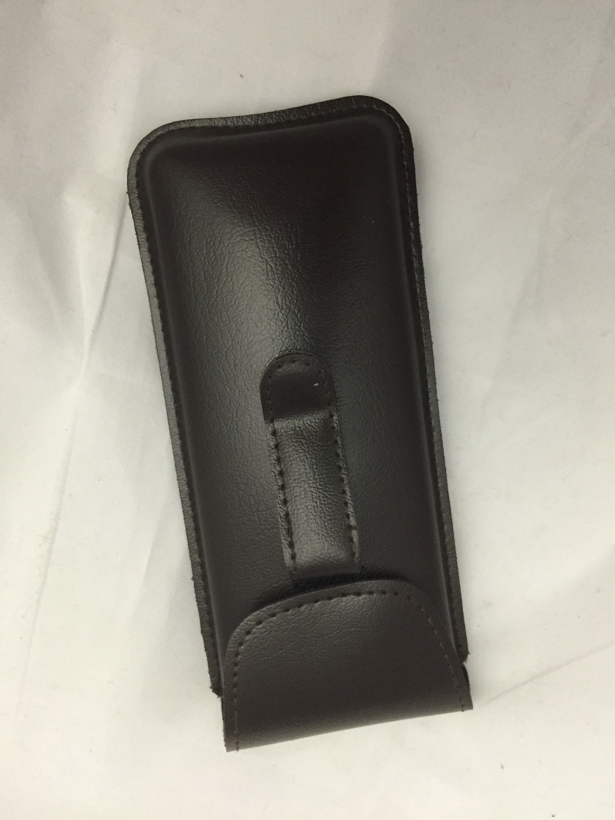 Spectacles semi hard vintage brown pocket clip case with  flap   iAd19*