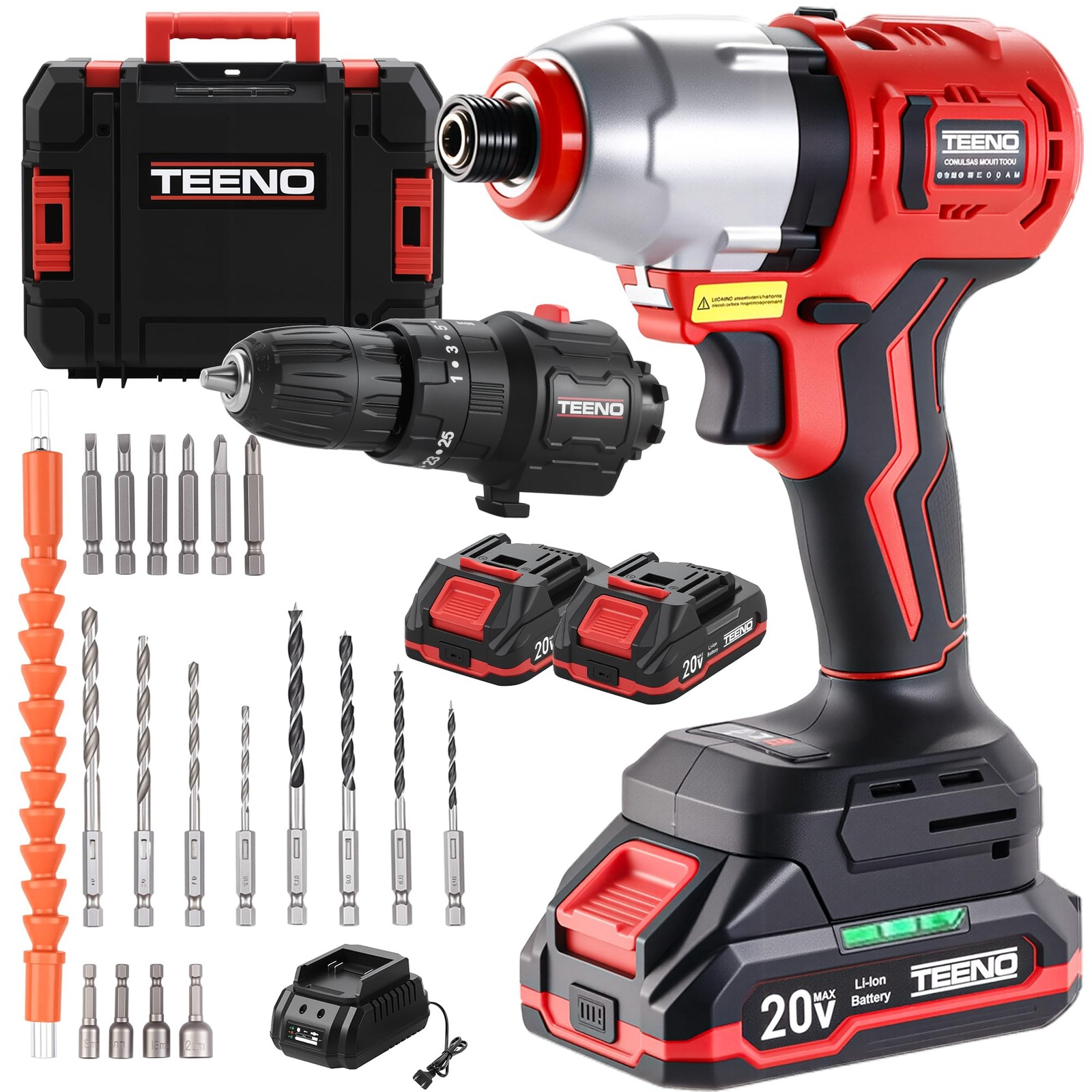 20V Brushless Cordless Drill and Impact Driver Combo Kit, 2-in-1 Interchangea...