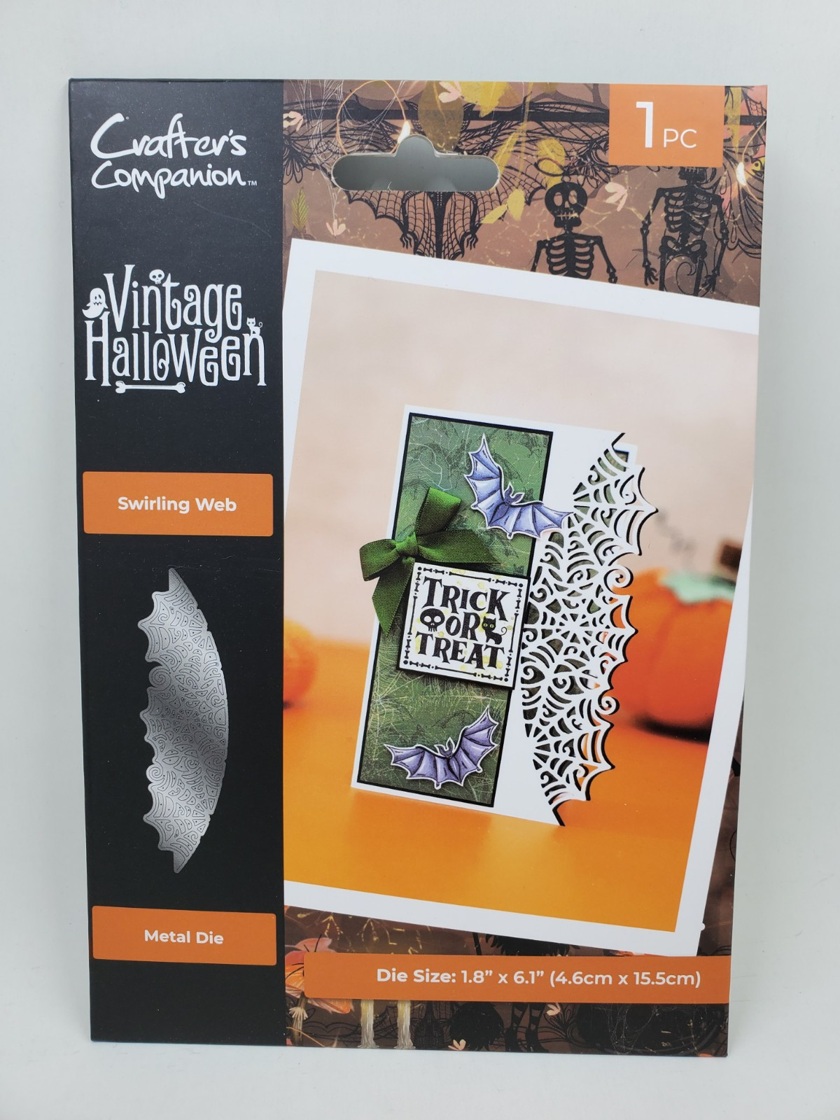CCHA2 Crafters Companion Vintage Halloween Swirling Web Edgeables Metal Die New