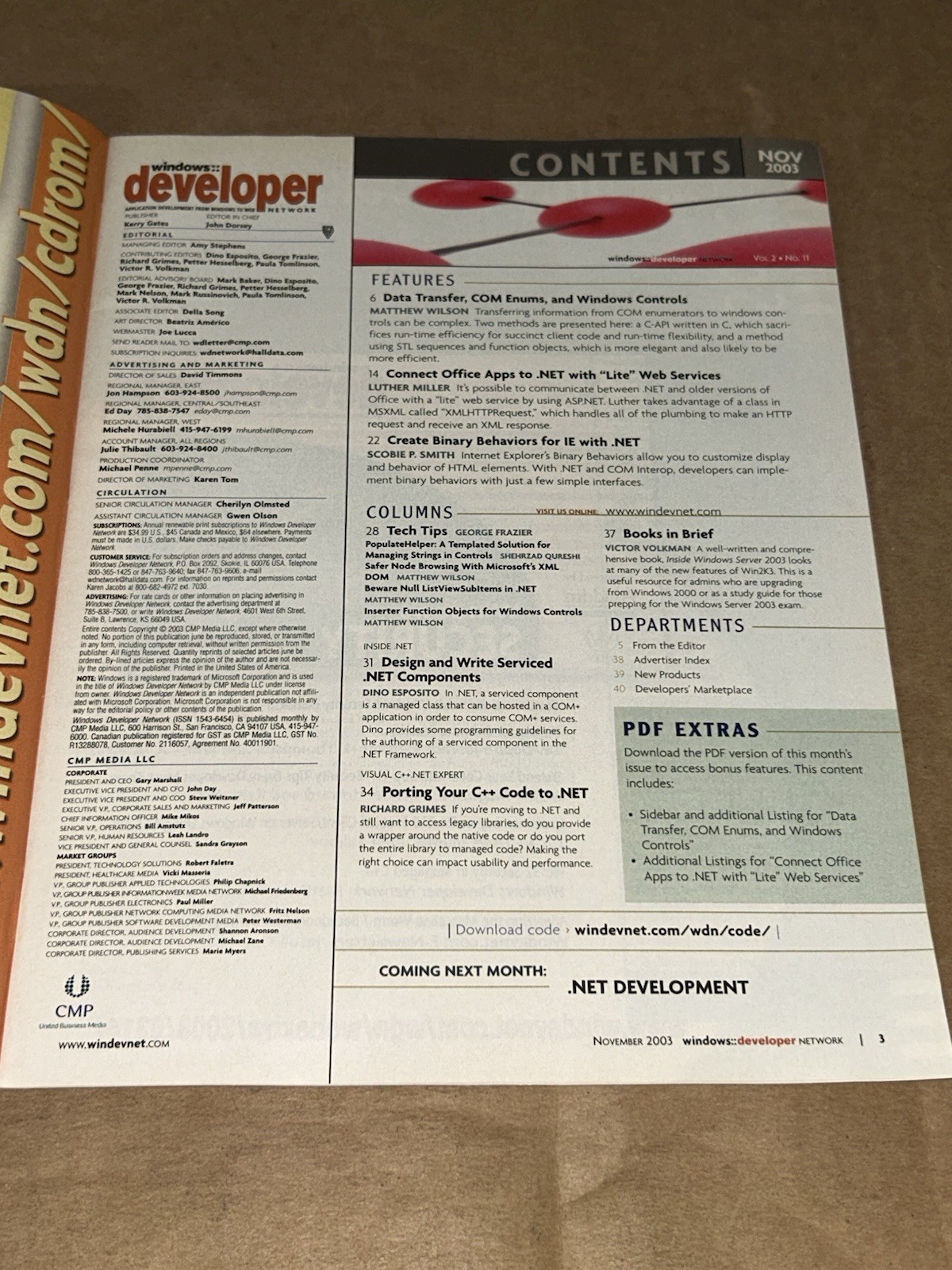 Windows Developer Mag 2003 Data Exchange from COM Enumerators to Windows Control