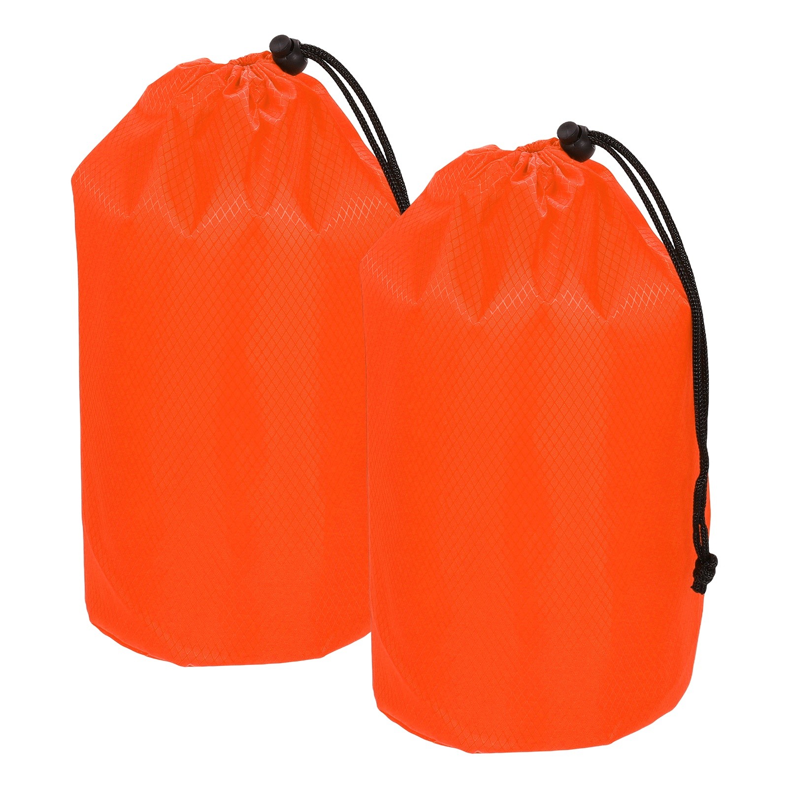 Stuff Sack, Waterproof Ditty Bags with Toggle 6x12In & 2 Pack & Orange