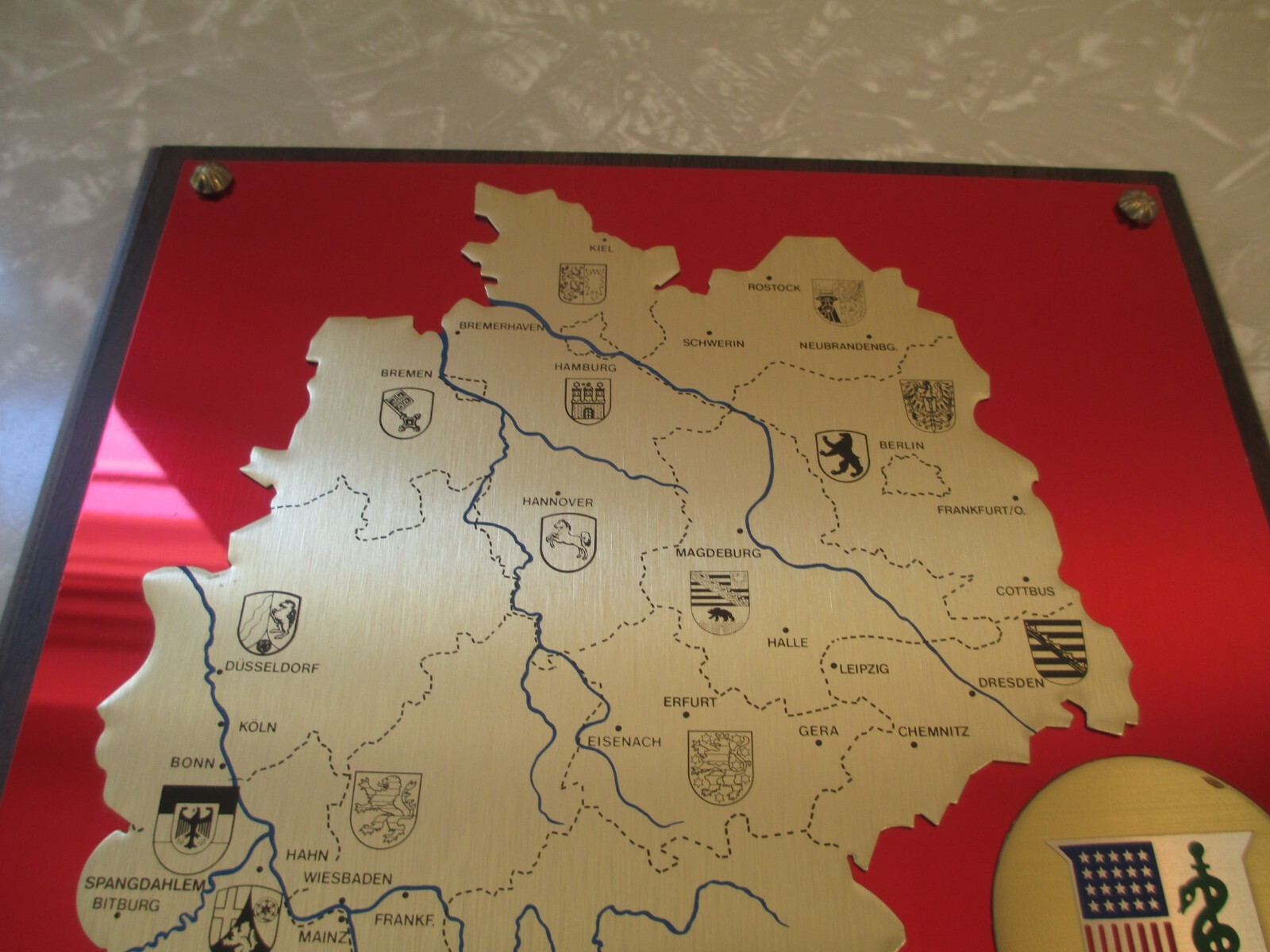 1997-98 US Army Mannheim (Germany) Health & Dental Clinic Plaque! German Base