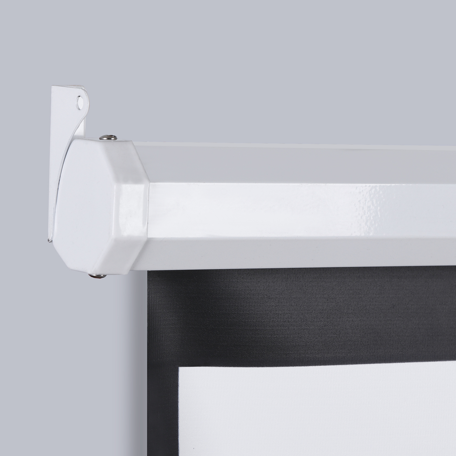 72" 4:3 HD Manual Pull Down Projector Screen Self-Locking for Home Theater White