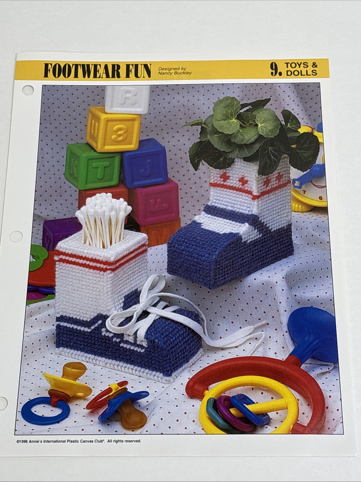 Footwear Fun Shoe Decorative Holder Annie's Attic Plastic Canvas Pattern Page