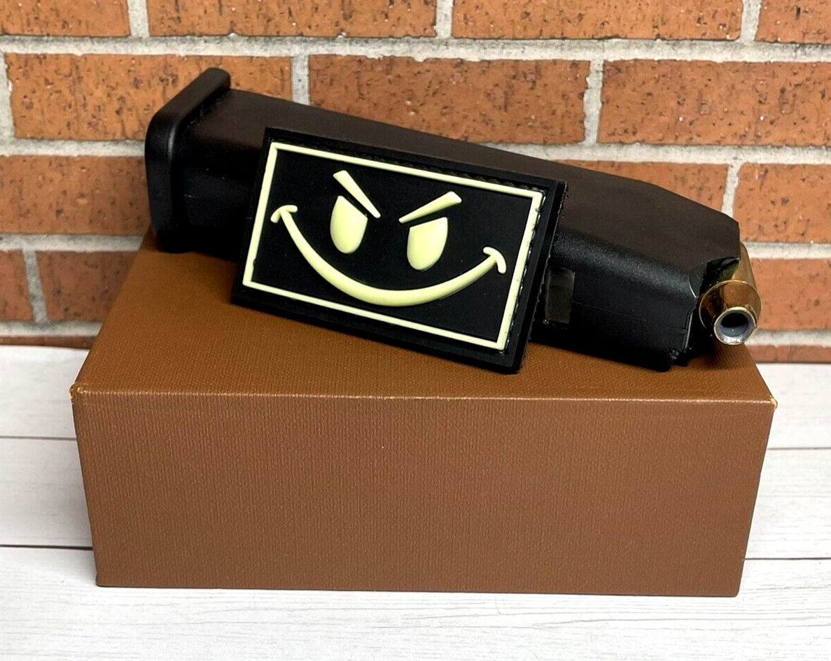 Tactical PVC Patch - Evil Smiley Face Patch - Glow in Dark Morale Funny Patch