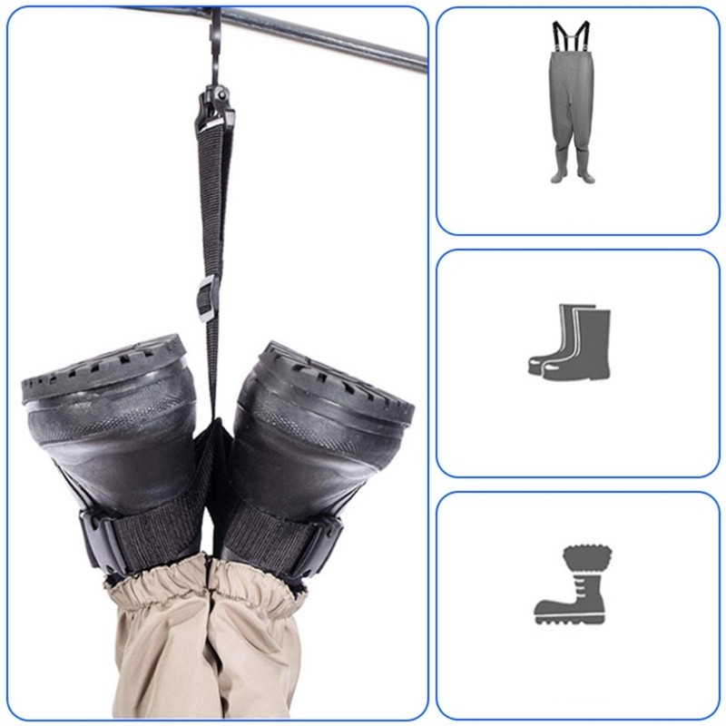 Fishing Wader Boot Hanger Strap Belt for Drying Wader Rack Storage Drying Tool