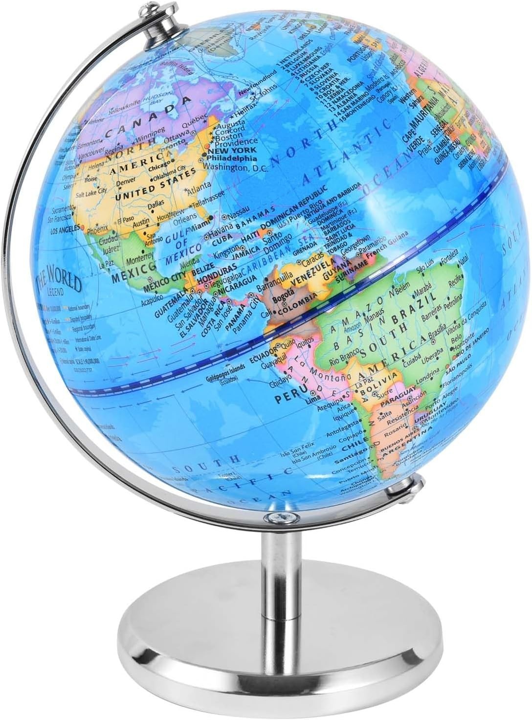 WORLD GLOBE EARTH Map Rotating Geography Ocean Classroom Learning Desktop