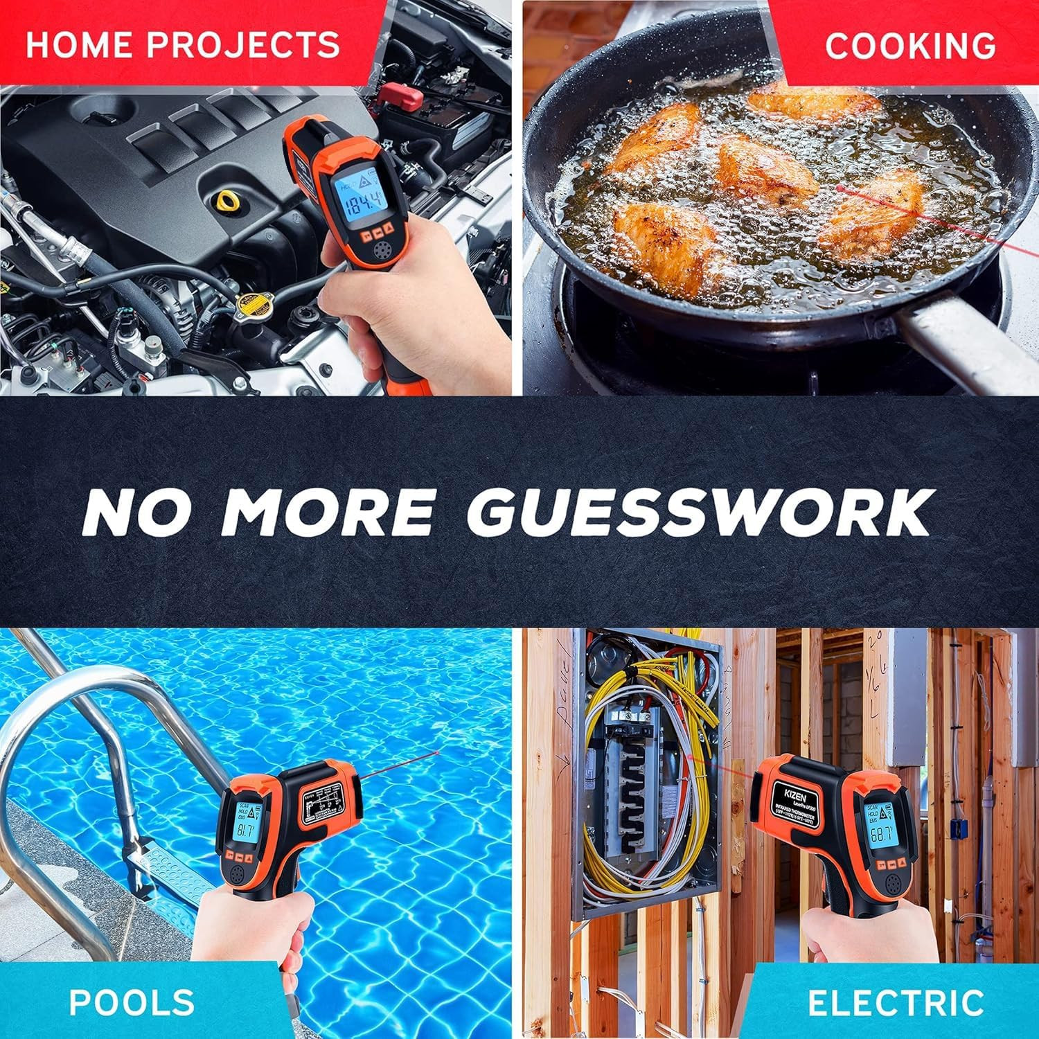 Infrared Temperature Gun - Handheld Surface Infrared Thermometer for Griddle, Gr