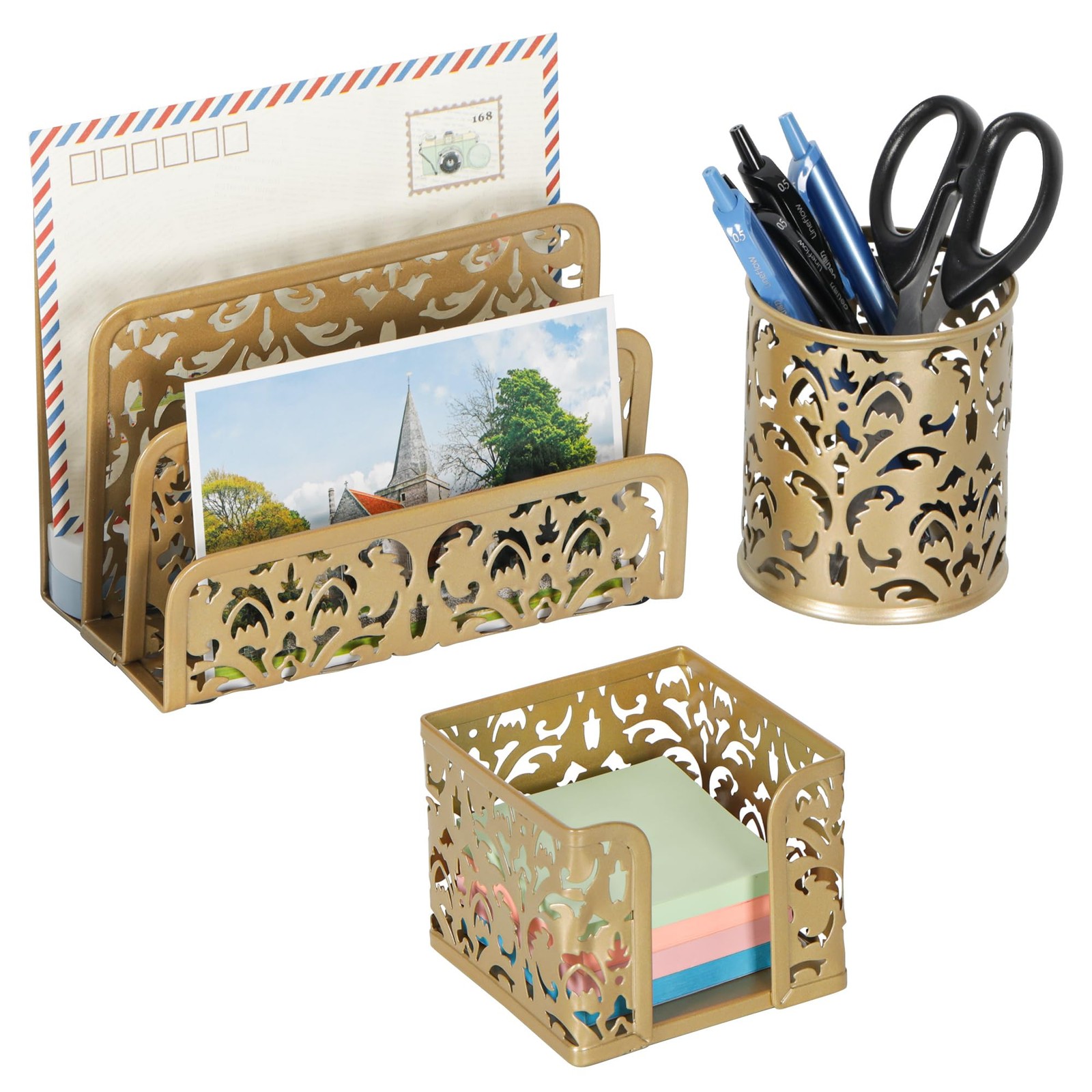 Desk Organizers and Accessories 3 Pieces Office Organizer Set - Pen Holder fo...