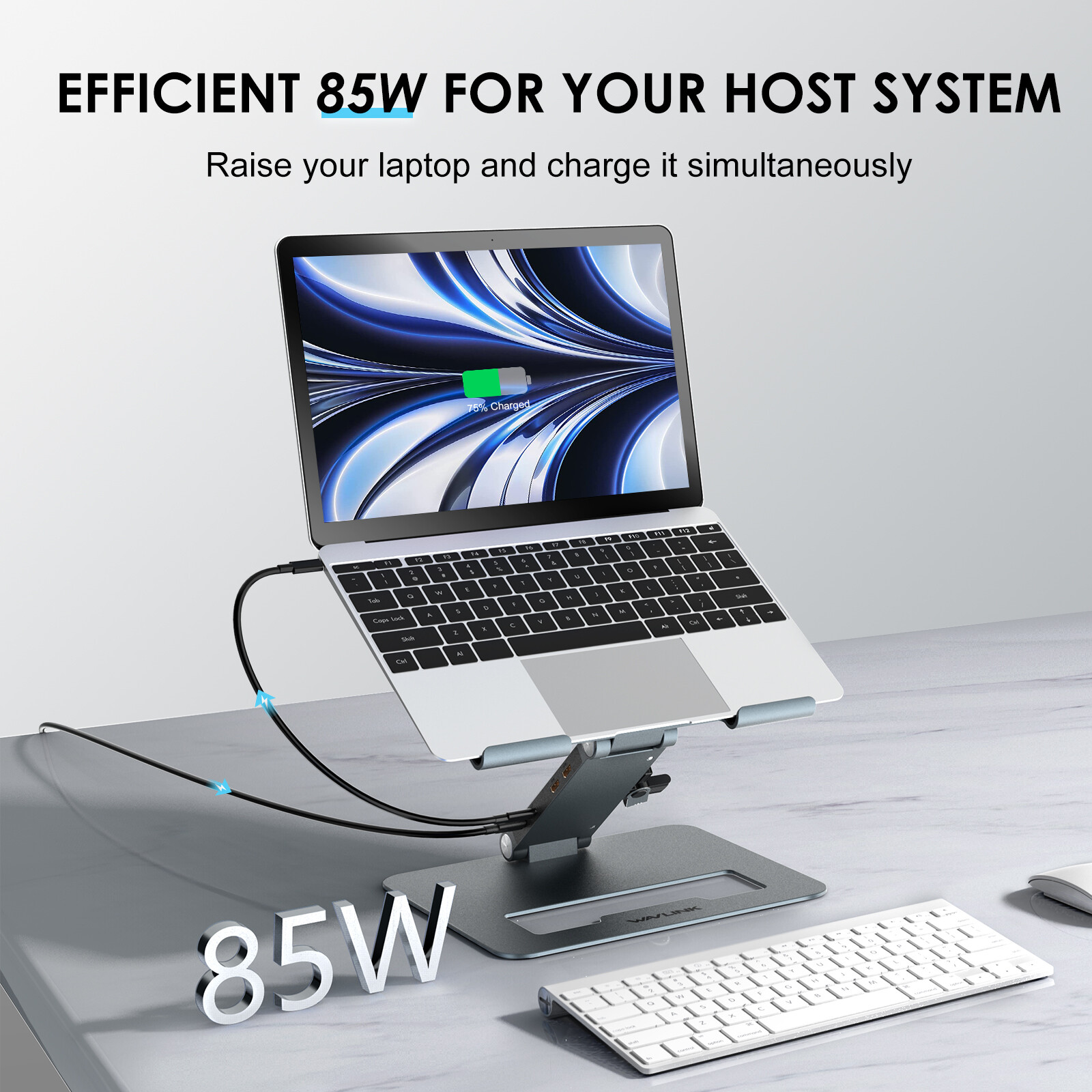 9-in-1 USB C Dock Laptop Stand Computer Riser Dual HDMI RJ45 for 10-17" Notebook