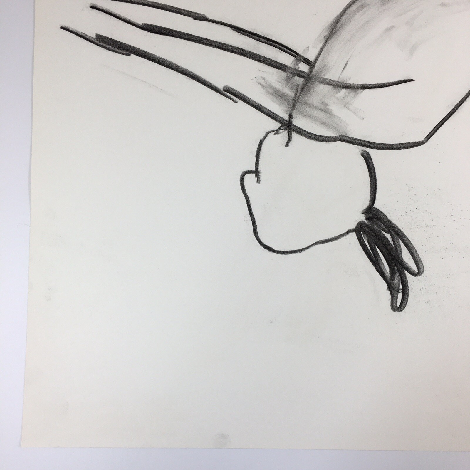 Kip Gresham Unsigned Original Charcoal Drawing Gymnast Curwen Archive #13