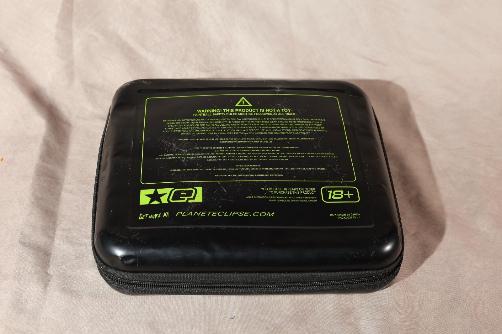 Planet Eclipse Ego Paintball Marker Hard Case Black Green APT Storage Box