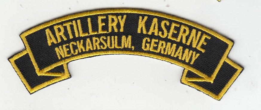 Artillery Kaserne, Neckarsulm Germany 4" embroidered rocker tab patch