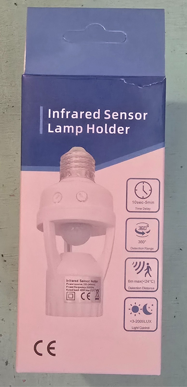 Screw-In Motion Activated Sensor Light Bulb Control Socket Adapter Dusk to Dawn