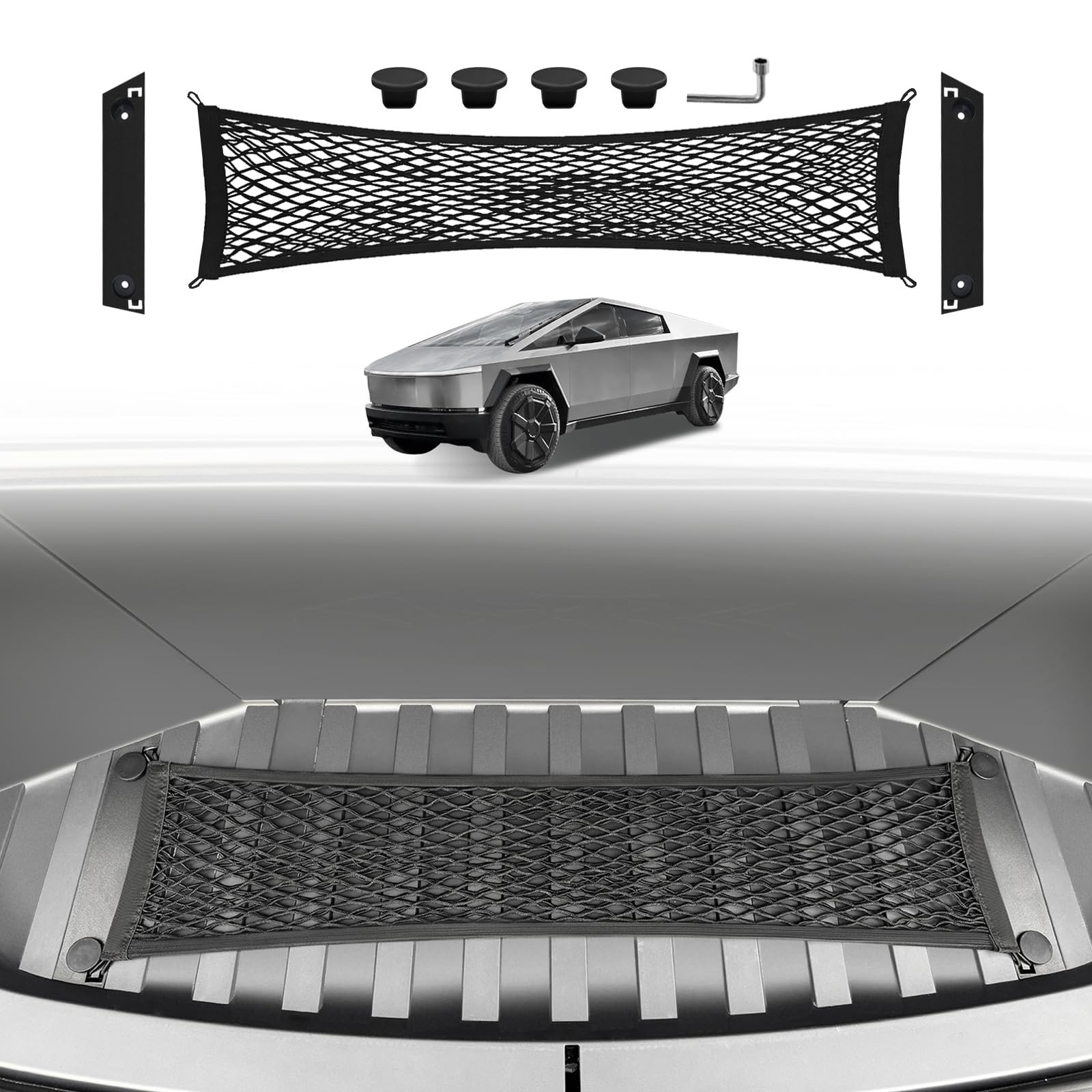BestEvMod Cargo Mesh Net for Pickup Truck Bed Compatible with Tesla Cybertruc...