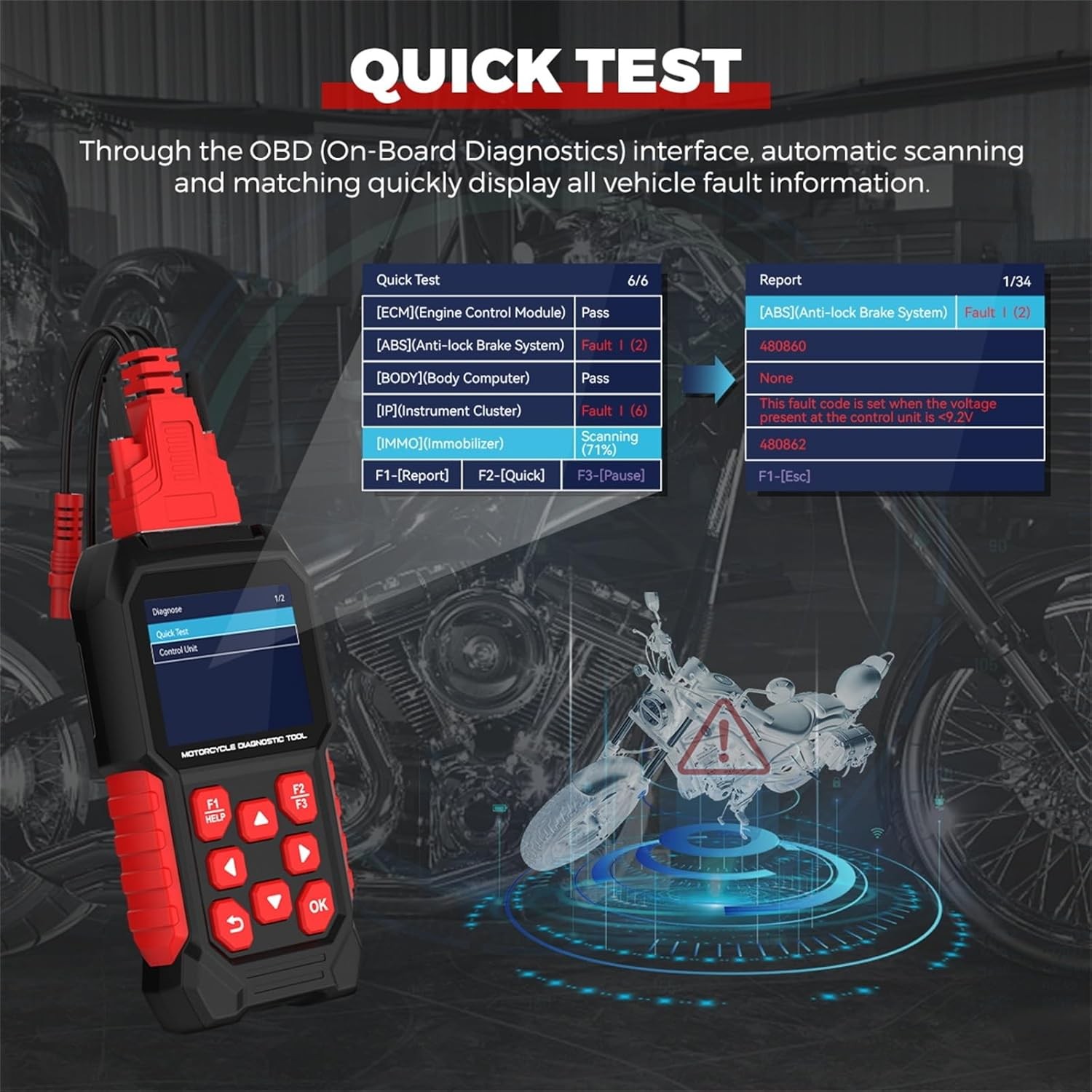 FXTUL M4 Motorcycle Diagnostic Tool for Harley-Davidson 4P/6P, Read/Clear Codes