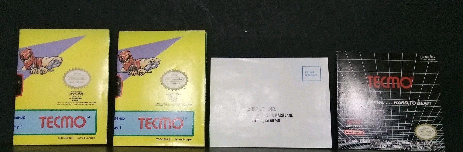 Tecmo Insert Lot Of 4. See All Photos. Free Shipping!!!