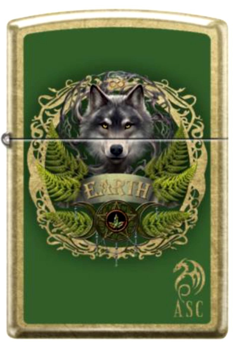 Zippo Windproof Anne Stokes Designed Earth Wolf Lighter, 46407, New In Box