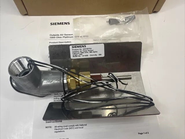 Siemens Outdoor Air Temperature Sensor QAC2012U