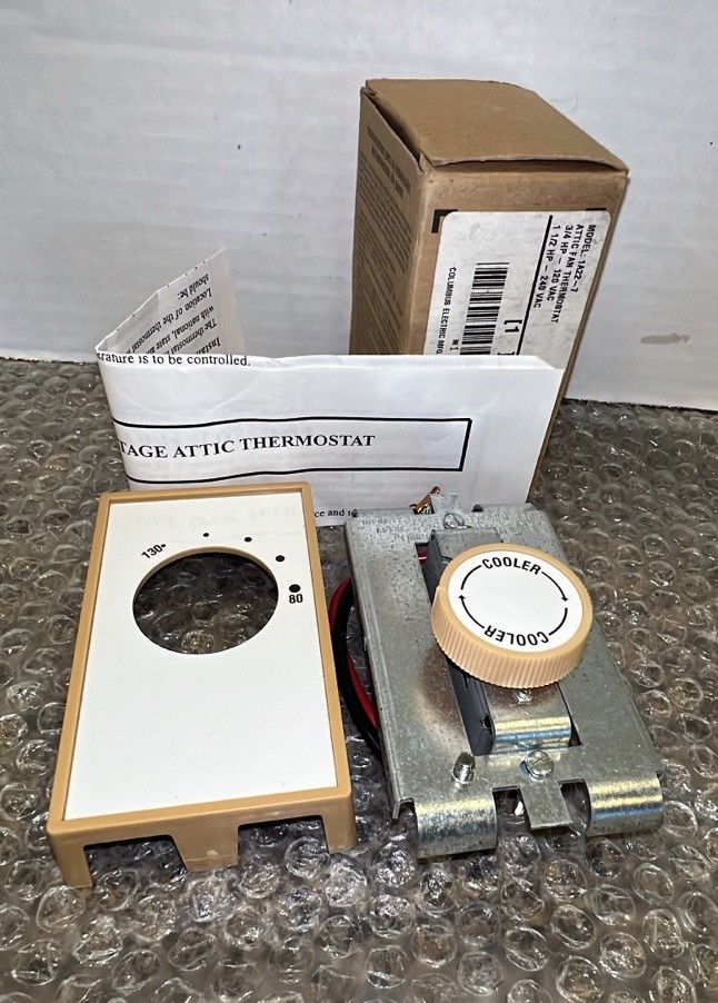 Electric Attic Fan Thermostat 1A22-7 PCN-05019102 120/240VAC Columbus NOB