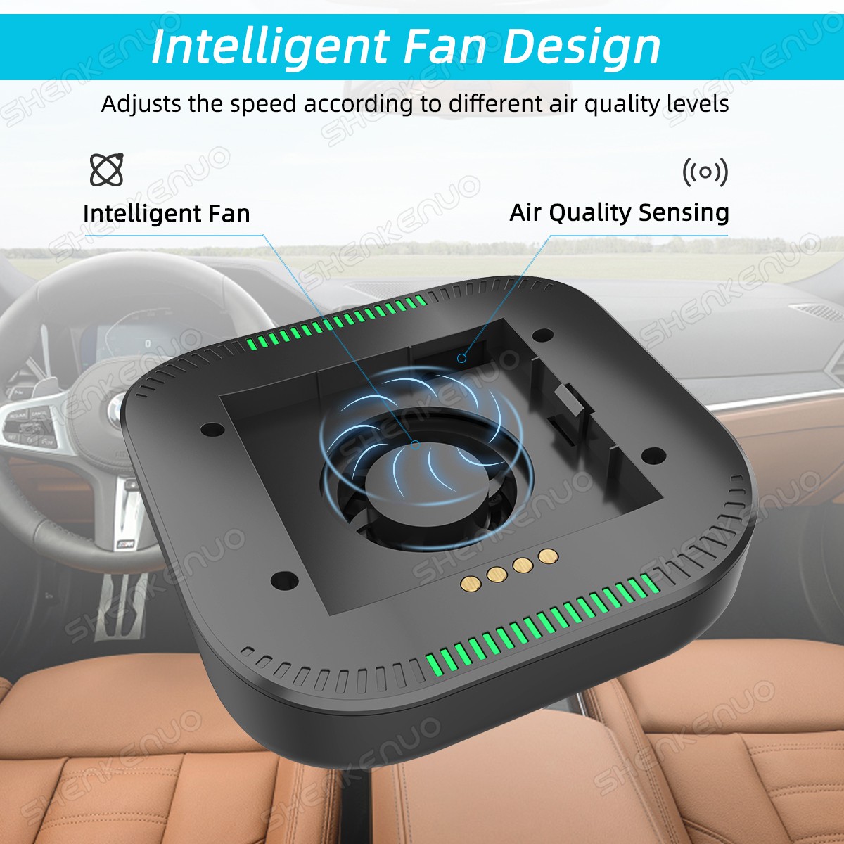 SMART CAR AIR PURIFIER purifies Air Cleaner for Allergies Smoke Mold Odor Dust