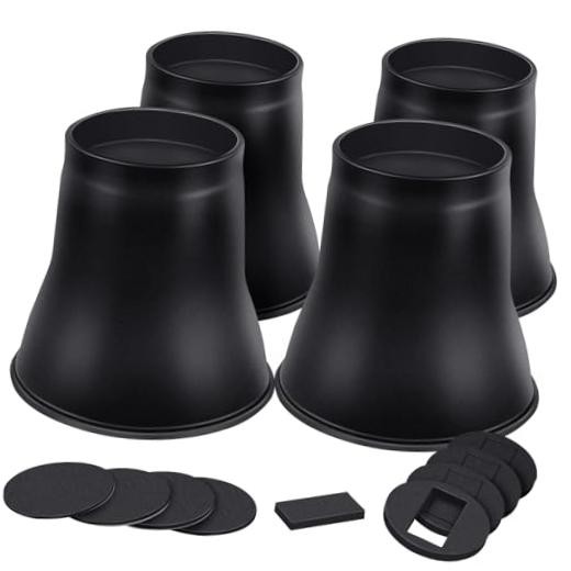 Bed Risers 6 Inch Heavy Duty, Round Furniture Risers for 4 Pack 6 Inch-black