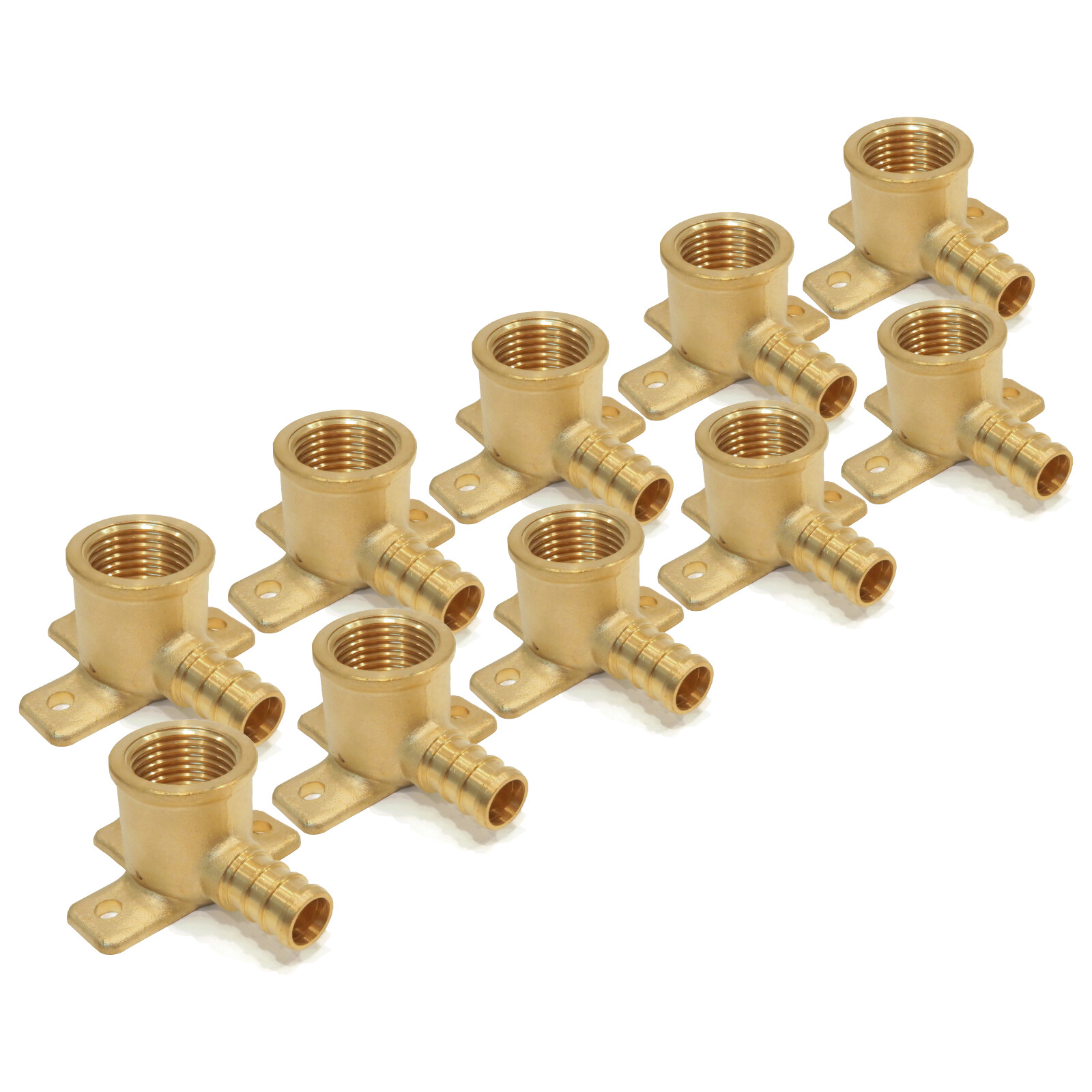 (100) 1/2" x 1/2" PEX BRASS LEAD FREE DROP EAR ELBOW Fitting Waterline Connector