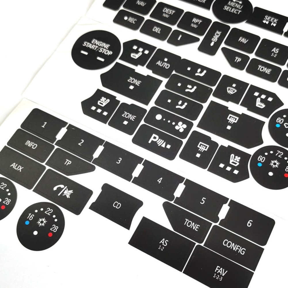 Button Repair Decals Climate Control Radio Stickers For SAAB 3rd Gen 9-5NG 9-4X