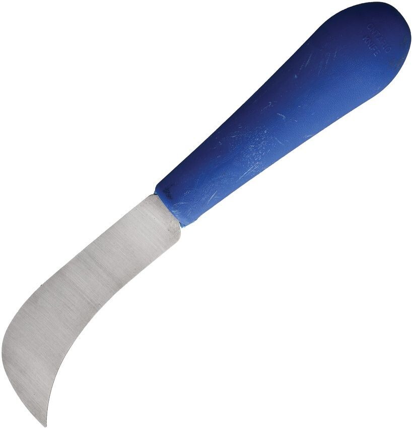 Old Hickory Grape Hook Fixed Knife 3" Stainless Steel Blade Blue Polymer Handle