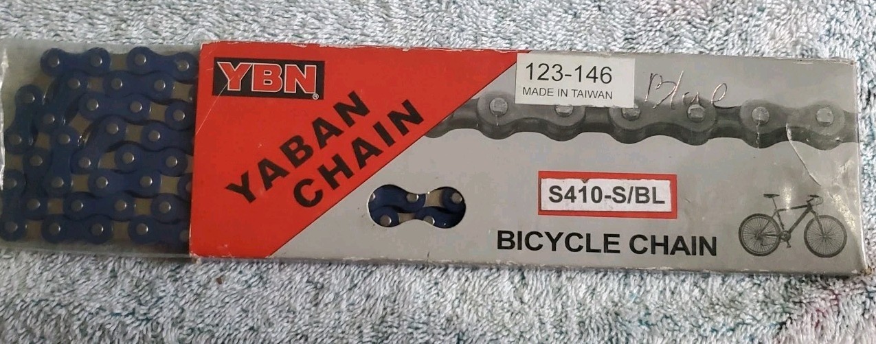 Yaban S410 1/2" x 1/8" x 112 Link Chain Blue  - Suit Old School BMX NoS